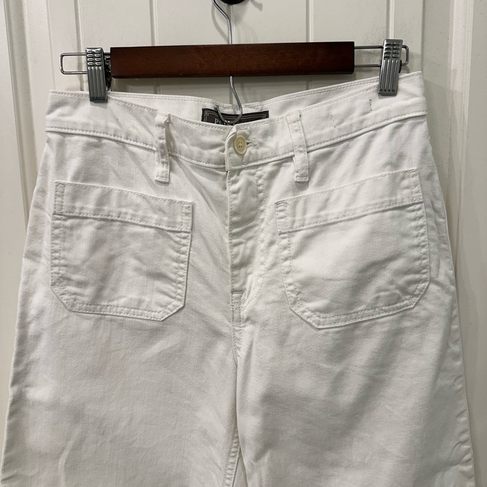 Point Sur (J.Crew) White Denim Wide Leg Crop Jeans 25P - Picture 3 of 5